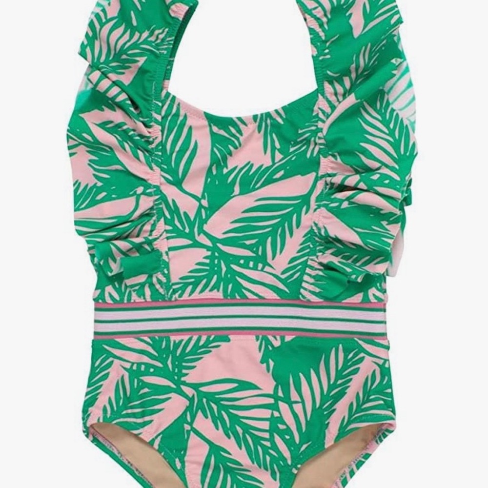 Shade Critters Swimsuit - Pink and Green Palm Tree